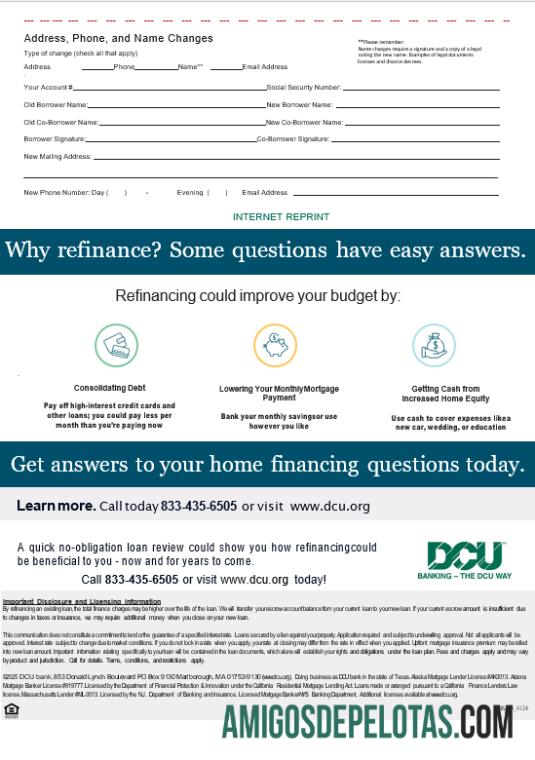 Declaração de hipoteca bancária da União de Crédito Federal Digital (DCU) dos EUA Massachusetts em formatos Word e PDF, 3 páginas 3 exemplo